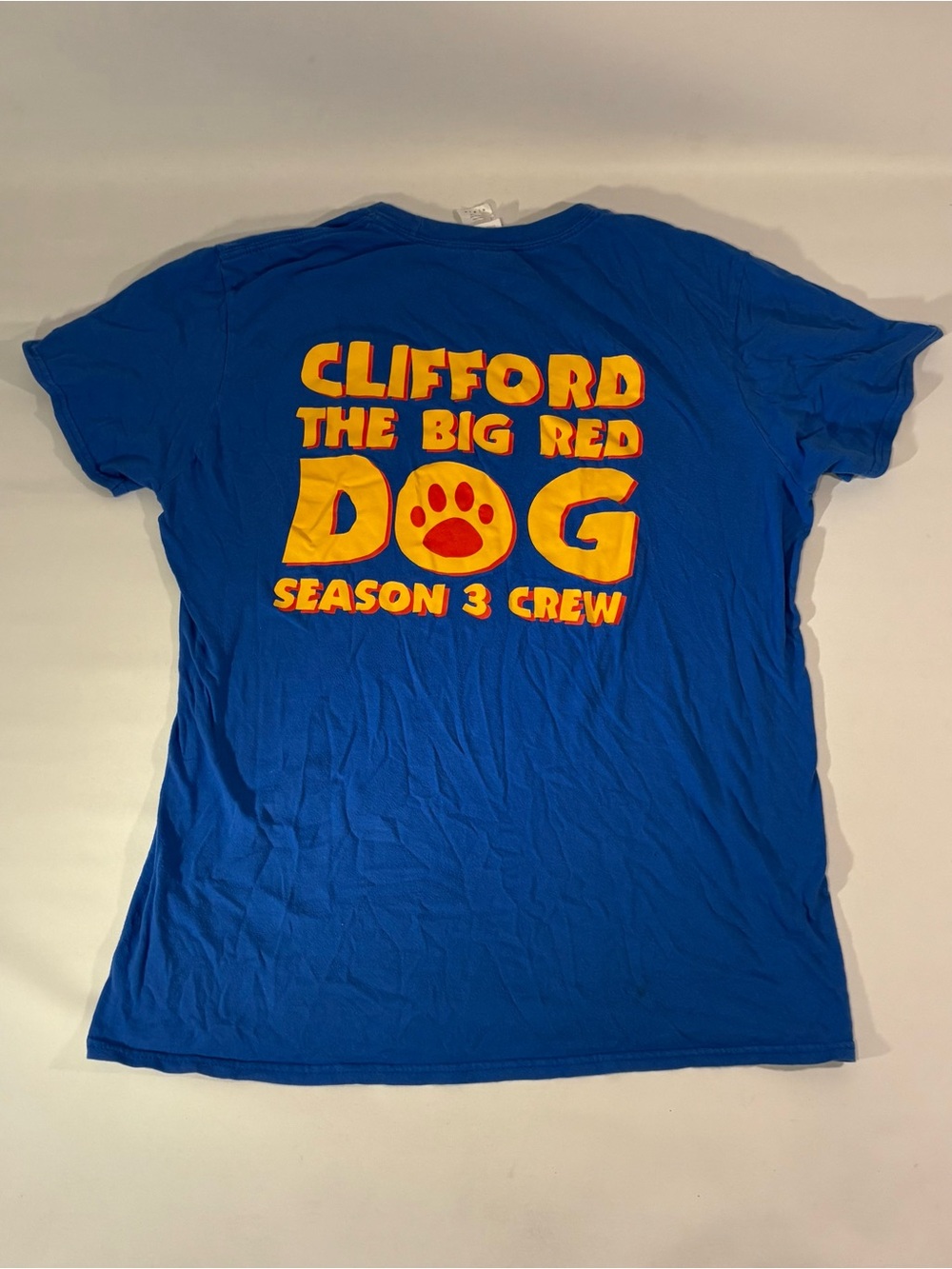 💙 RARE CLIFFORD THE BIG RED DOG SEASON 3 CREW STAFF BLUE T-SHIRT SIZE MEDIUM ❤️